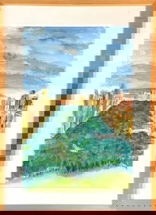 Mystery Artist of the Day, Central Park, Watercolor/Mix-Media on Paper, Set of 4: Central Park Painting. New York Artist. Set of 4 Painting Watercolor(1) Signed and dated 1999 lower right corner. Painting w/o frame 20” L x 14” W. W/ frame 25” L x 19” W. (2)