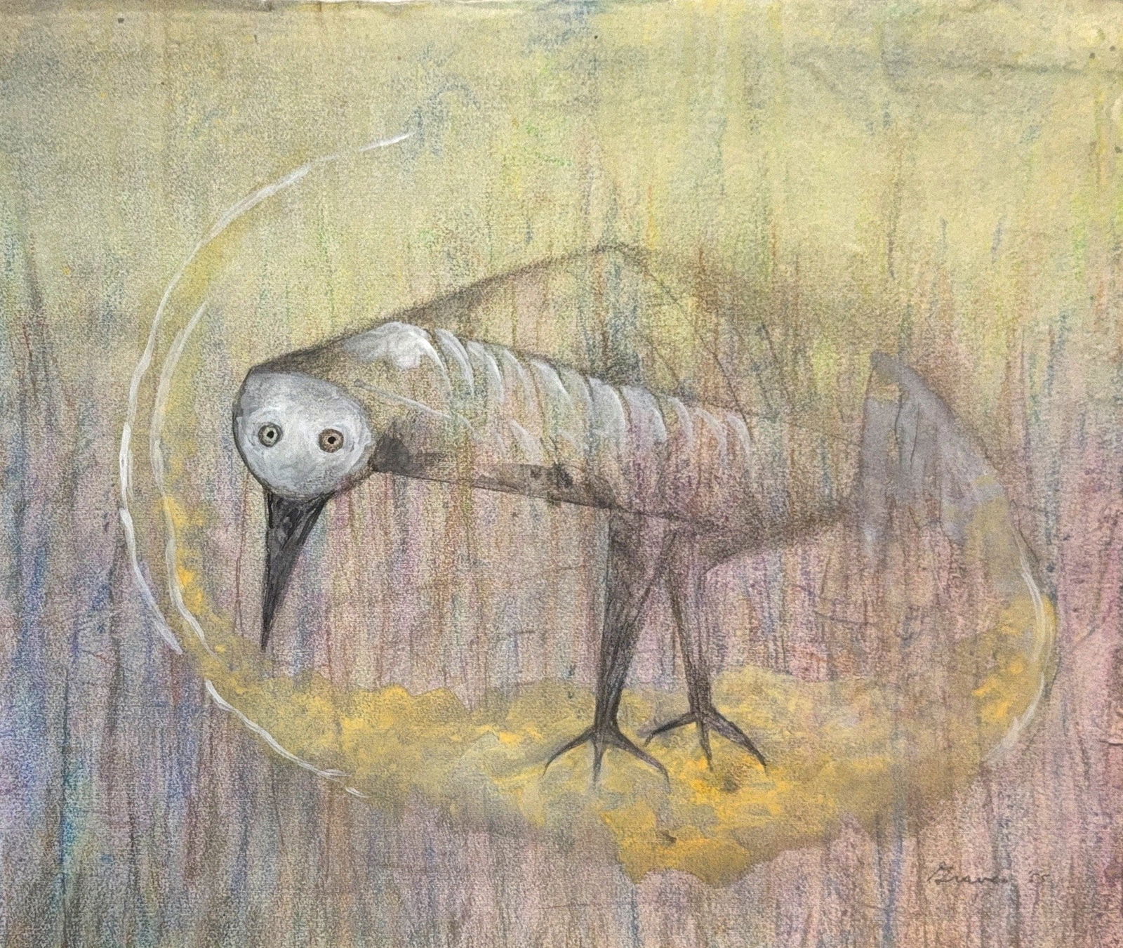 Morris Graves, Pastel/Mix-Media on Paper, American (1910 - 2001): Born: 1910 - Fox Valley, Oregon. Died: 2001 - Loleta, California. Known for: Abstract, symbolic painting-birds, still life, insects and animals. Name variants: Maurice Cole Graves. Born in Fox Valley,