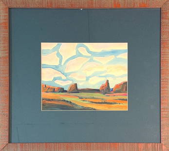 Maynard Dixon, Watercolor on Paper, American (1875 - 1946): Born: 1875 - Fresno, California. Died: 1946 - Tucson, Arizona. Known for: Western landscape painting-skyscapes, Indians. Name variants: Lafayette Maynard Dixon. Born in Fresno, California in the San J