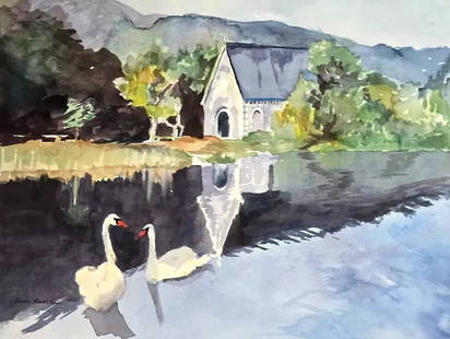 John Skelton, Watercolor on Paper, Irish(1923 - 2009): Born: 1923 - Co. Armagh, Northern Ireland. Died: 2009 - Dublin, Ireland. Known for: Figure, genre painting. John Skelton was born in 1923 in County Armagh, Northern Ireland. He worked initially in adv