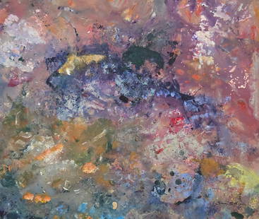 Sam Gilliam Jr, Mix-Media on Canvas, American (1933 - 2022): Born: 1933 - Tupelo, Mississippi. Died: 2022 - District of Columbia. Known for: Abstract color field and drape painting, collage, graphics. Abstract Color Field* painter Sam Gilliam was born in Tupelo