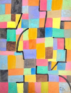Alice Marie Yvonne Philppot Rahon, Gouache on Card Board, French (1904 - 1987): Born: 1904 - Chenecey-Buillon, France. Died: 1987 - Tlaquepaque, Mexico. Known for: Abstract expressionist, surrealist painting, poetry writing, costume design. Name variants: Alice Marie Yvonne Paale