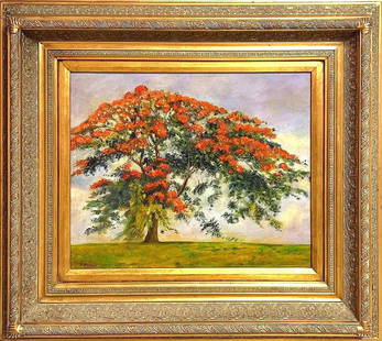 Domingo Enriquez Ramos, Oil on Board (1894 - 1956): Born: 1894 - Guines, Havana Province, Cuba. Died: 1956 - Havana, Cuba. Known for: Landscape painting, teaching. Domingo Ramos was born in Guines, Havana Province, on November 6, 1894. In 1907 he was