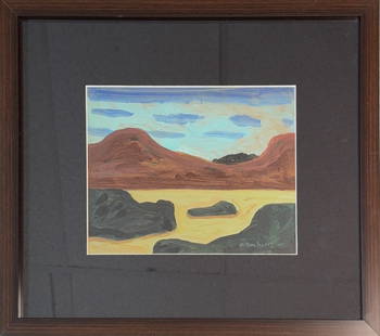 Milton Avery, Oil on Hard Board, American (1885 - 1965): Born: 1885 - Altmar, New York. Died: 1965 - New York City. Known for: Abstract sea-landscape and nude figure painting. Known as a colorist focused on serene mood, harmony, and rounded shapes, Milton