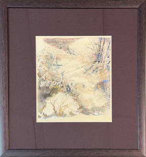 Morris Graves, Watercolor/Mix-Media on Paper, American (1910 - 2001): Born: 1910 - Fox Valley, Oregon. Died: 2001 - Loleta, California. Known for: Abstract, symbolic painting-birds, still life, insects and animals. Name variants: Maurice Cole Graves. Born in Fox