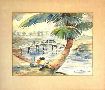 Abu Baker Ibrahim, Watercolor on Paper, Malaysian (1925 - 1977): Born: 1925 - Alor Setar. Died: 1977. Known for: Painting. Name variants: A B Ibrahim. Abu Baker Ibrahim (1925 - 1977) was active/lived in Malaysia. Abu Ibrahim is known for Painting. He was a famous