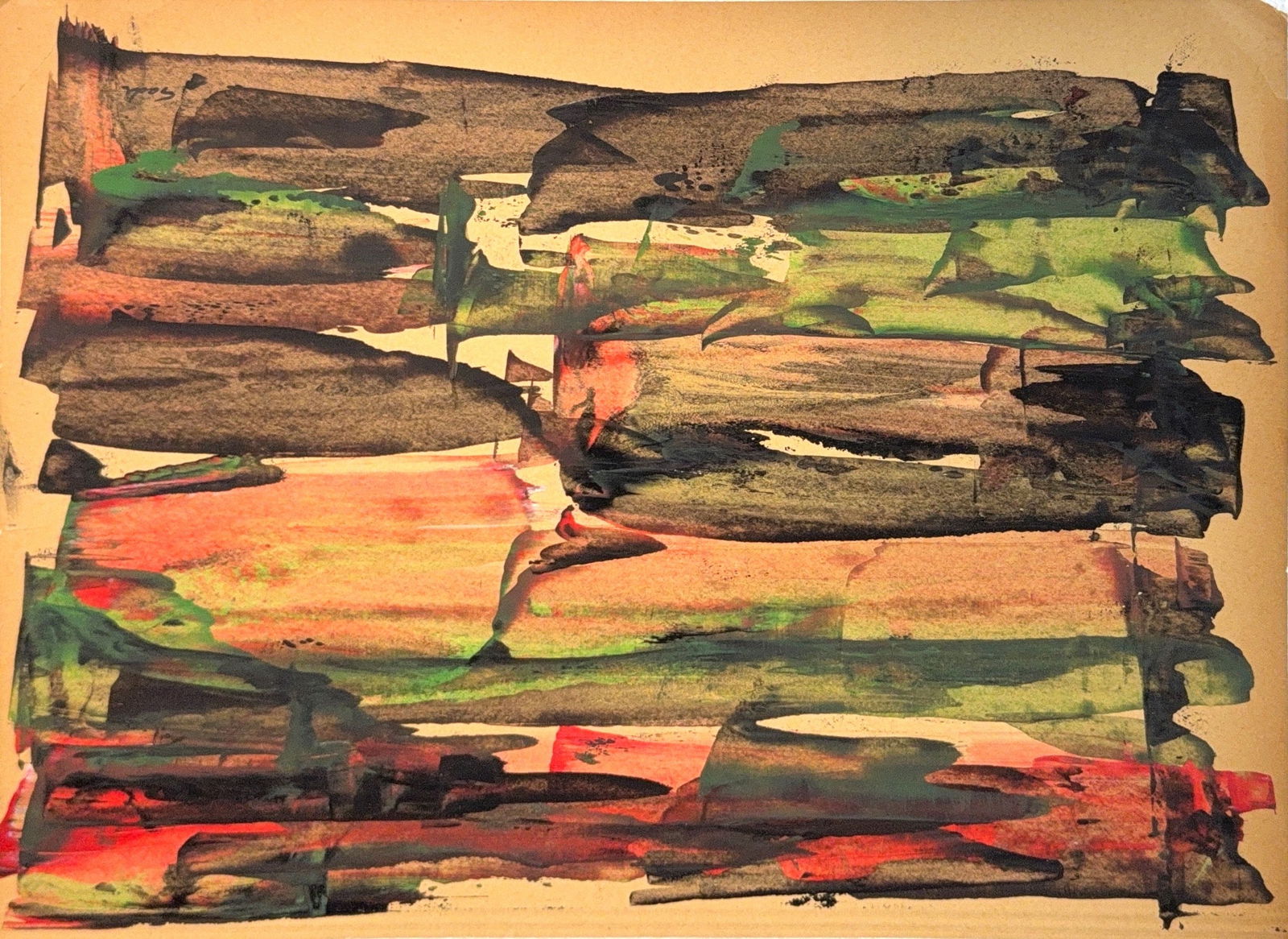 Behjat Sadr, Oil on Paper, Iranian (1924 - 2009): Born: 1924 - Arak, Iran. Died: 2009 - Corsica, France. Known for: Abstract, leading edge modern art painting, collages, teaching. "SADR, BEHJAT pioneer modernist painter and educator, notable in the d