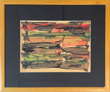 Behjat Sadr, Oil on Paper, Iranian (1924 - 2009): Born: 1924 - Arak, Iran. Died: 2009 - Corsica, France. Known for: Abstract, leading edge modern art painting, collages, teaching. "SADR, BEHJAT pioneer modernist painter and educator, notable in the