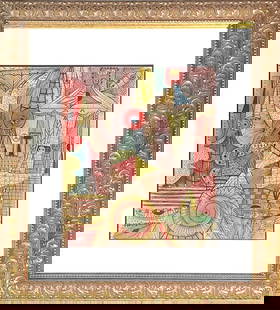 Rene Portocarrero, Mix Media on Cardboard (1912 - 1985): Born: 1912 - Havana, Cuba. Died: 1985 - Havana, Cuba. Known for: Figure painting, set design, book illustration, ceramics, sculpture. Rene Portocarrero was a Cuban artist born in the neighborhood of