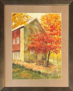 Carl William Peters, Watercolor on Paper, American (1897 - 1980): Born: 1897 - Rochester, New York. Died: 1980. From Rochester, New York, Carl Peters became an American Scene painter and regionalist. During his growing years where he was raised on a farm in