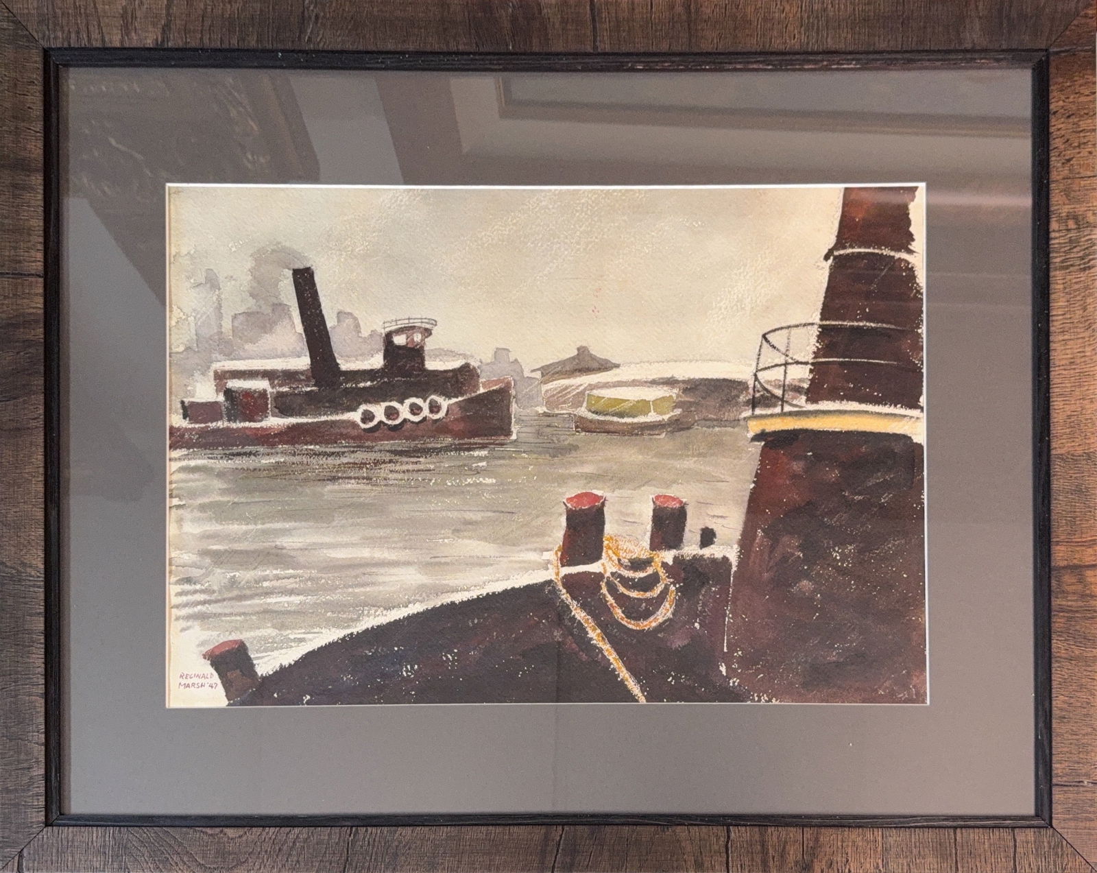 Reginald Marsh, Charcoal/Watercolor on Paper, French (1898 - 1954): Born: 1898 - Paris, France. Died: 1954 - Dorset, Vermont. Known for: Illustration, urban realistic painting-figure and genre. Reginald Marsh was born in Paris, France in 1898, the child of artist pare