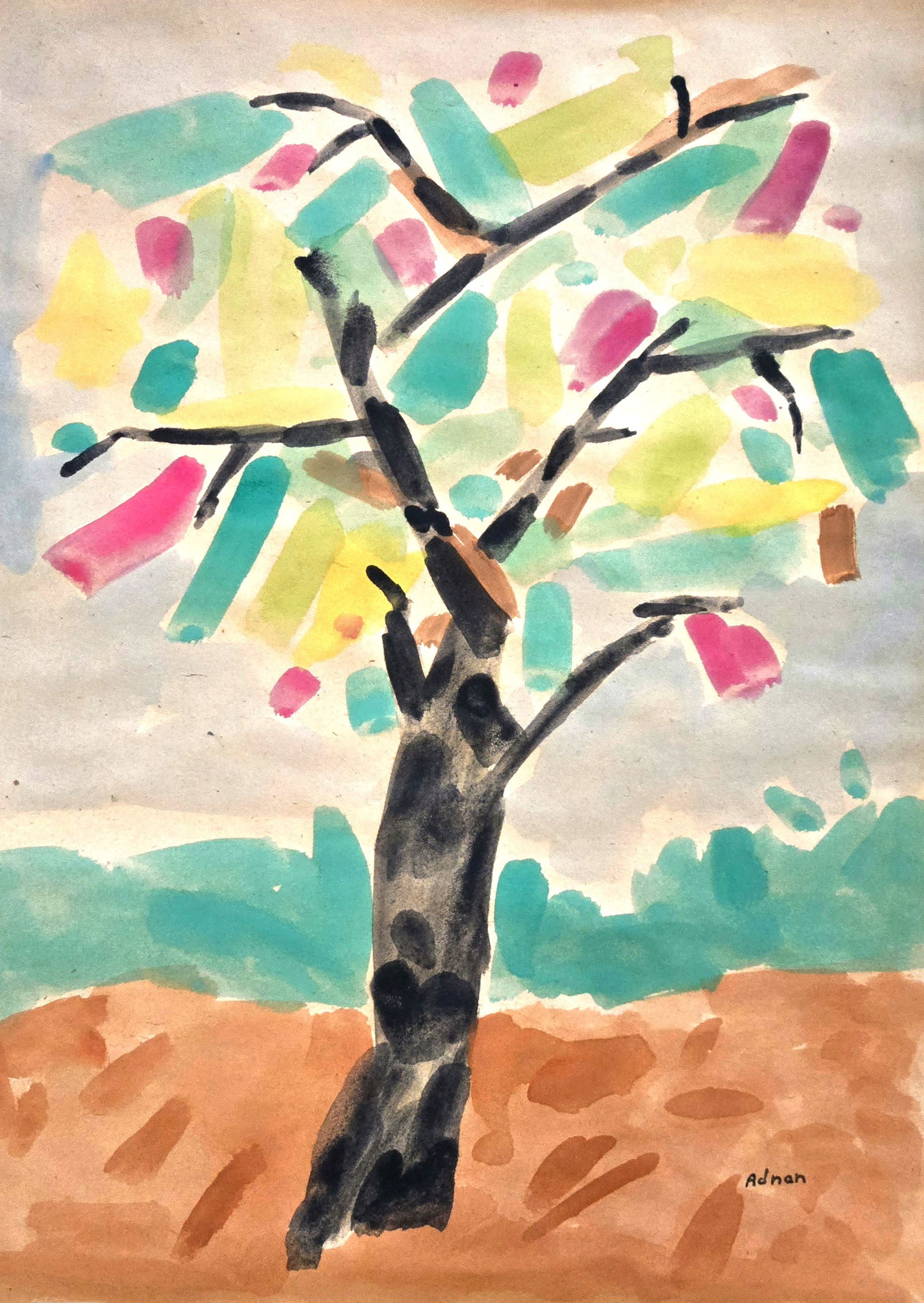 Etel Adnan, Watercolor on paper, French (1925 - 2021) (1 of 6)