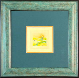 Dong Moy Chu Kingman, Watercolor, Chinese - American (1911 - 2000): Born: 1911 - Oakland, California. Died: 2000 - Manhattan, New York. Known for: Watercolor modernist urban views-harbors, genre painting. Long acknowledged as an American watercolor master, he has rece