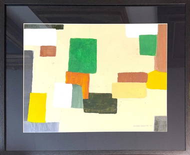 Giorgio Cavallon, Oil on Hard Board, Italian (1904 - 1989): Born: 1904 - Sorio, Italy. Died: 1989. Known for: Abstract expression-geometric painting. Born in Sorio, near Vicenza, Italy, abstract painter Georgio Cavallon was influenced early in his career by Du