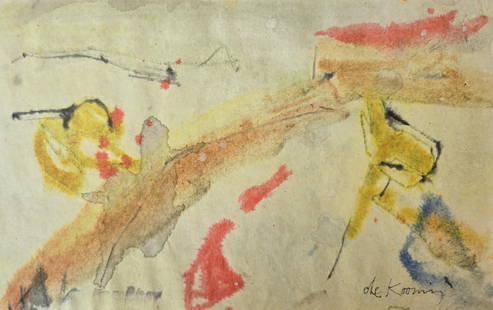 Willem de Kooning, Mix-Media on Paper, Dutch (1904 - 1997): Born: 1904 - Rotterdam, Holland. Died: 1997 - East Hampton, New York. Known for: Abstract expressionist painting, figurative. Name variants: Willem DeKooning. WILLEM de KOONING (1904-1997)A leading fi