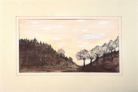 Lyman Byxbe, Mix media on Paper, American (1886 - 1980): Born: 1886 - Pittsfield, Illinois. Died: 1980 - Longmont, Colorado. Known for: Landscape painting-Rocky Mountains, etching, commercial art. Sammi Davis provided a Rome Creations bio from the back of o