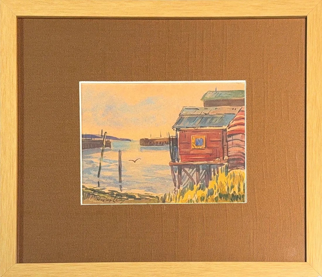 Hayley Lever, Watercolor on Paper, Australian (1876 - 1958): KEYWORDS: Australian, Antique, Marina, Boats, Beach, Dock, New York. Born: 1876 - Adelaide, Australia. Died: 1958 - Mount Vernon, New York. Known for: Post-impressionist marine, landscape painting. Na