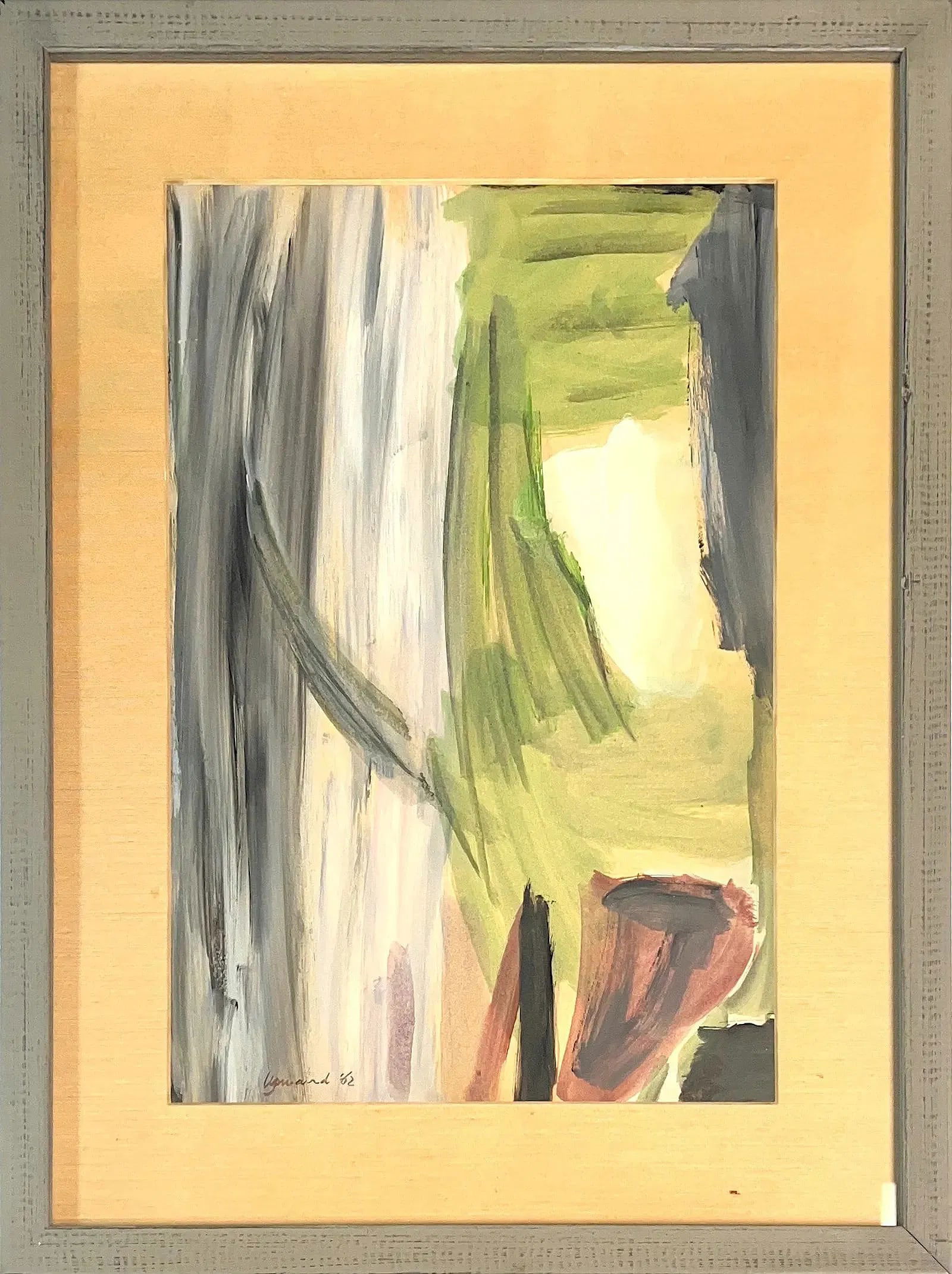 Peter Upward, Watercolor on Paper, Australian (1932 - 1984): KEYWORDS: Wonderful Custom Frame, Watercolor, Paper, Australian, Brush Strokes. Born: 1932. Died: 1984. Known for: Abstract painting. The abstract expressionist Peter Upward obtained formal art traini