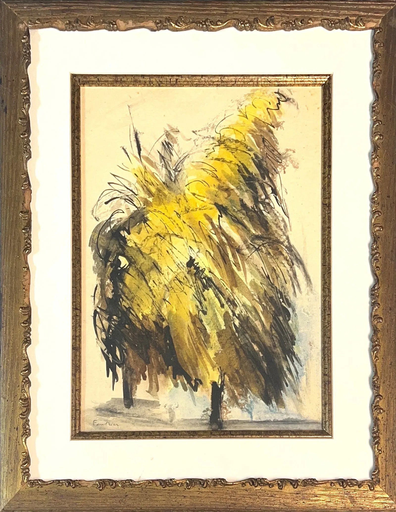 Jean Fautrier, Watercolor/Ink/Mix-Media on Paper, French Painter (1898 - 1964) (1 of 5)