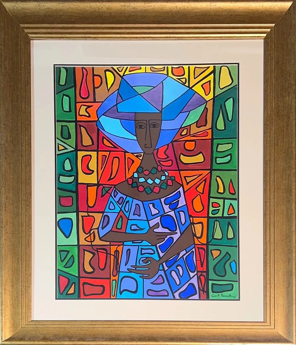 Cundo Bermudez, Oil on Paper, Cuban (1914 - 2008): Born: 1914 - La Habana, Cuba. Died: 2008 - Miami, Florida. Known for: Stylized figural motif painting. Cundo was born in September, 1914. He began High School when he was 13 years old, and shortly aft