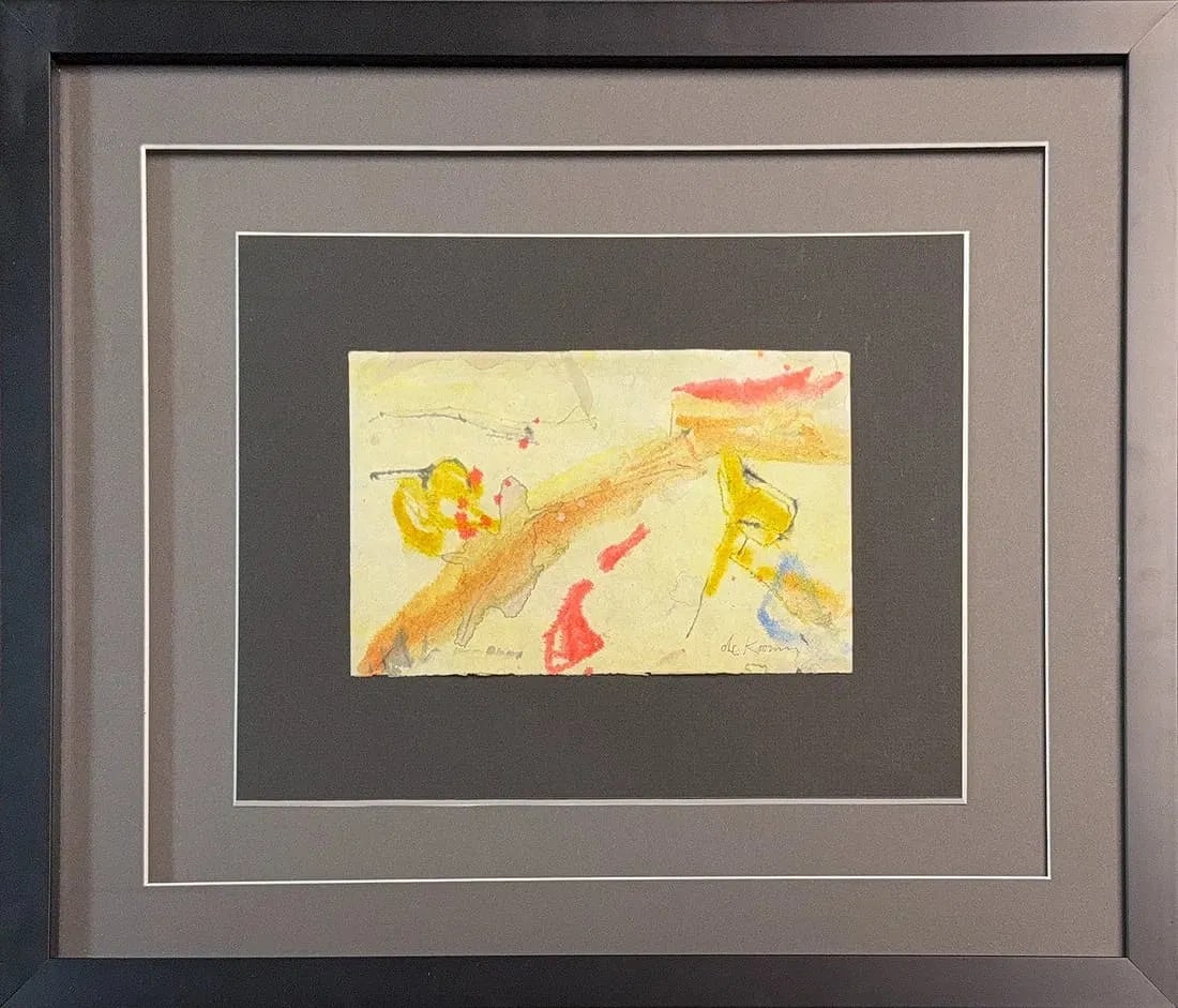 Willem de Kooning, Watercolor/ Mix-Media on Paper, Dutch (1904 - 1997): KEYWORDS: Vibrant, Abstract, Colors, Textures, Soft, Blended, Movement, Contrast, Spontaneous Style. Born: 1904 - Rotterdam, Holland. Died: 1997 - East Hampton, New York. Known for: Abstract expressio
