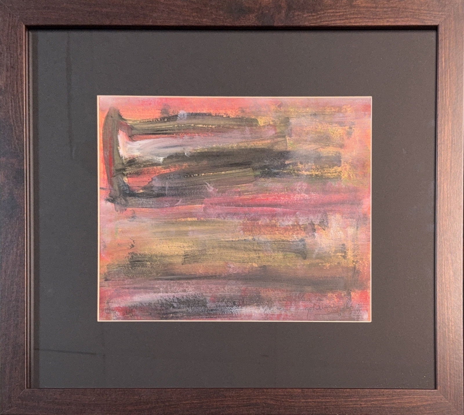 Michael Goldberg, Gouache/Mix-Media on Paper, American (1924 - 2007): KEYWORDS: Dynamic, Highly, Texture, Technique, Abstract, Expressionist Style, Bold, Horizontal. Born: 1924 - New York City. Died: 2007 - New York City. Known for: Abstract expressionist painting, coll