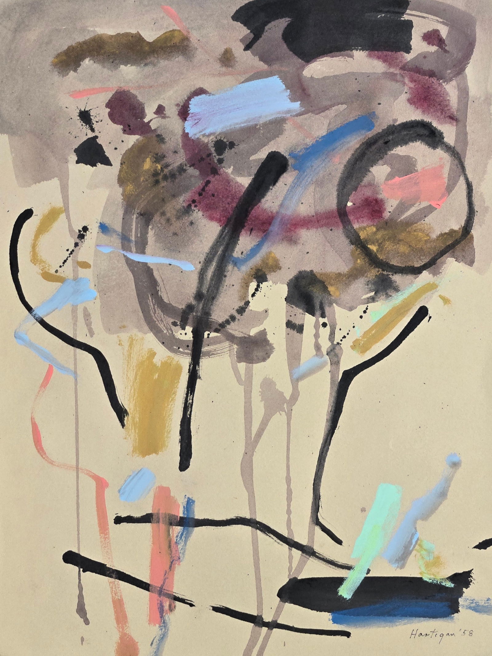 Grace Hartigan, Watercolor/Mix-media on Paper, American (1922 - 2008) (1 of 4)