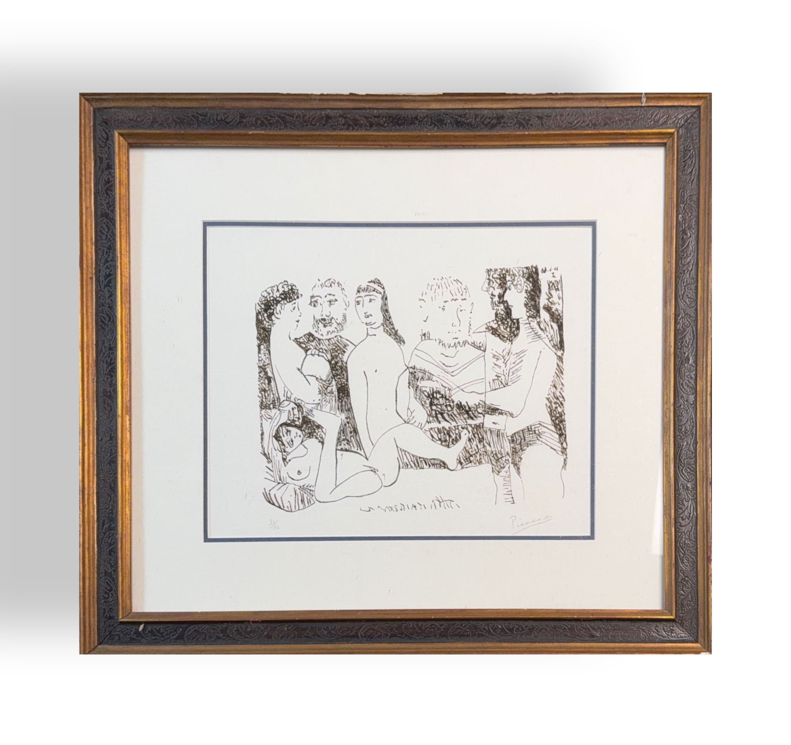 Authorized Original Lithograph,Pablo Picasso,Ink on Paper(1881 - 1973)"Femme faisant la sieste" (1 of 9)