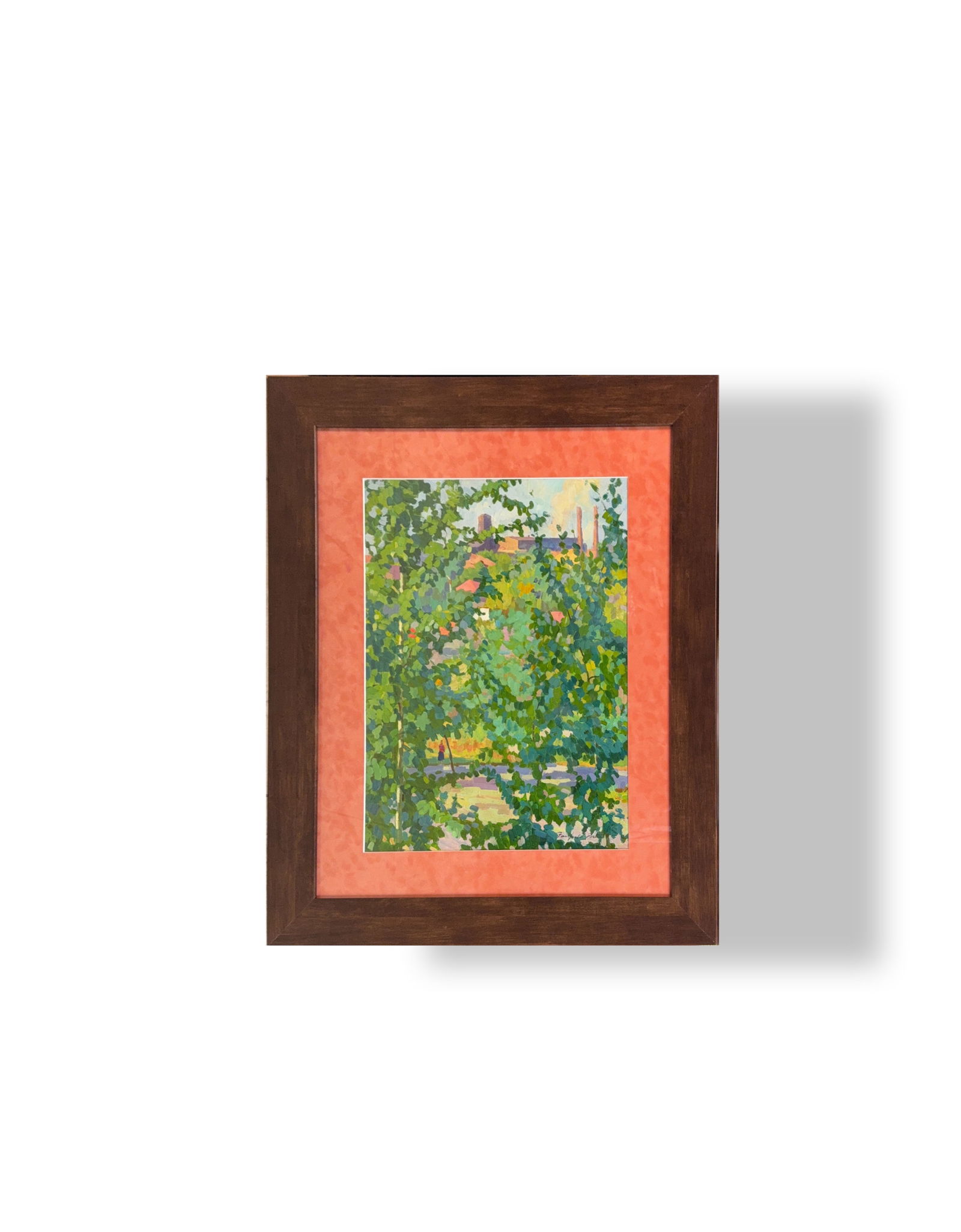 Fairfield Porter, Oil on Cardboard, American Painter (1907 - 1998): KEYWORDS: Impressionist, Lush, Verdant, Landscape, Textured, Vibrant, Mosaic, Trees, Bushes. Born: 1907 - Winnetka, Illinois. Died: 1975 - Southampton, New York. Known for: Landscape, coastal, figure,