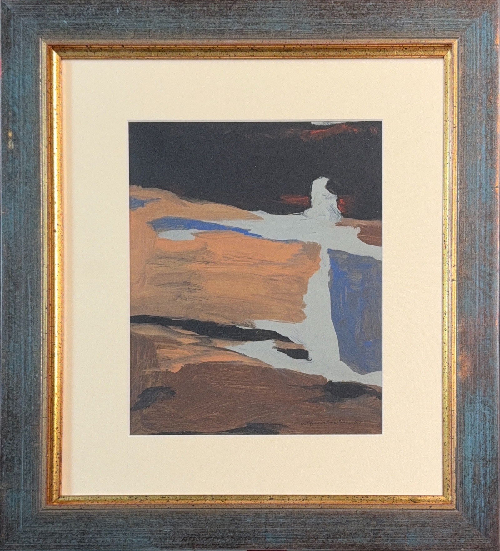 Alfred (lLippitz) Leslie, Oil/Acrylic/Mix-Media on Masonite, American (1927 - 2023): KEYWORDS: Abstract, Modern, Orange, Brown colors, Earth tones, Impasto texture, Textured art, Landscape, Abstract, Contemporary art. Born: 1927 - Bronx, New York. Died: 2023 - Brooklyn, New York. Know