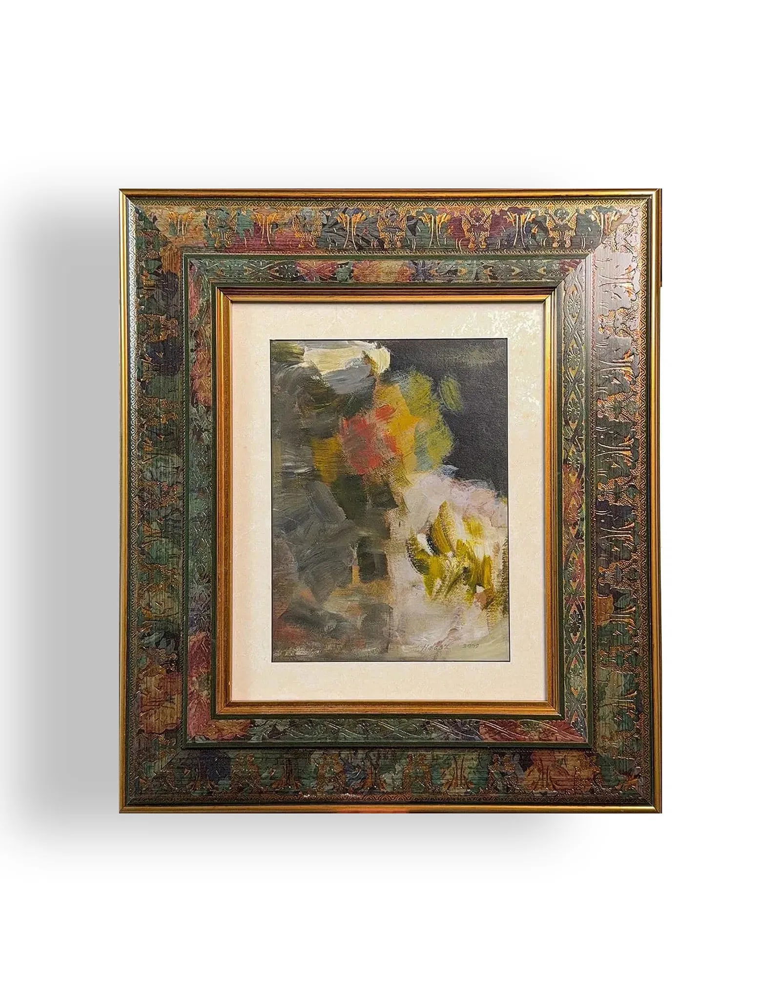 Halász András, Oil on Cardboard, Hungarian (1946): KEYWORDS: Abstract, Expressionist, Loose, Energetic, Impasto, Techniques. Halász (born in Budapest in 1946) is an acclaimed Hungarian painter and visual artist, who was a defining figure of the neo-a