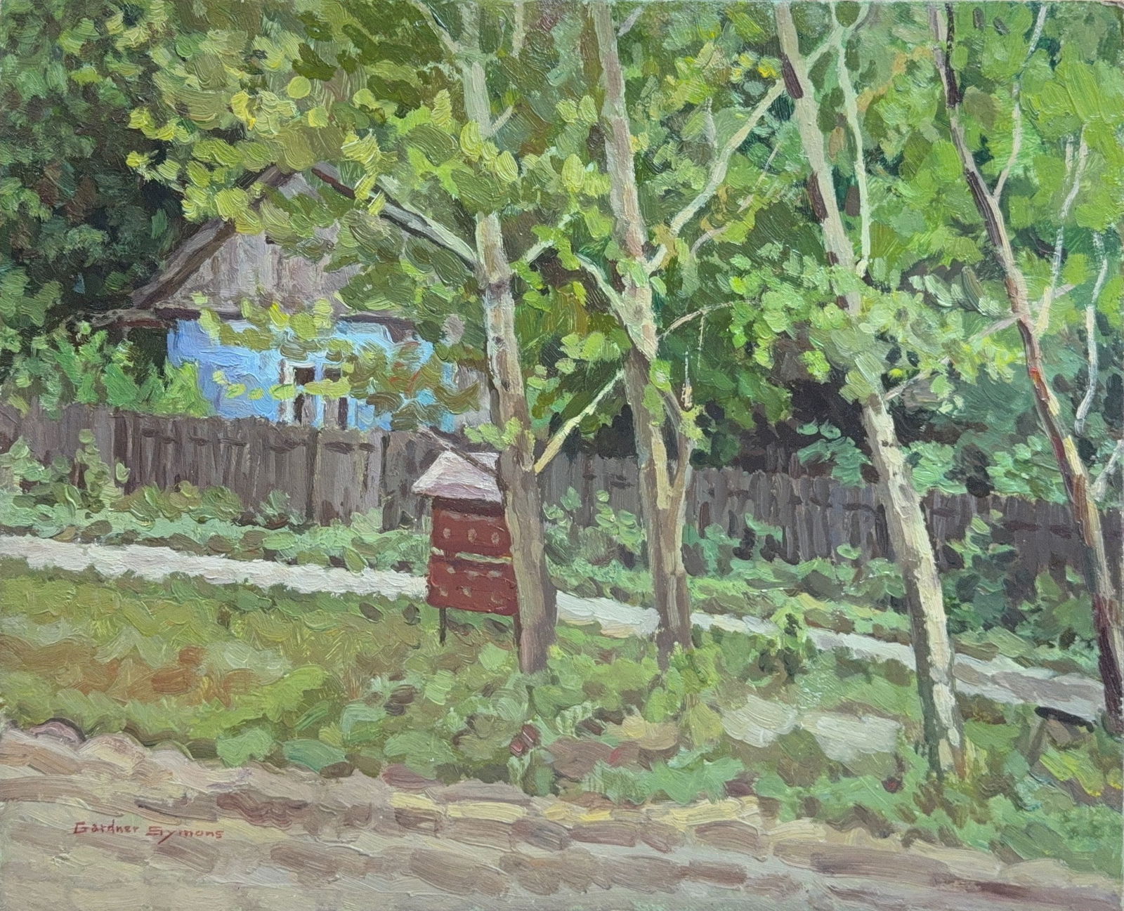 George Gardner Symons, Oil on Masonite, American (1863 - 1930): KEYWORDS: Born: 1863 - Chicago, Illinois. Died: 1930 - Hillside, New Jersey. Known for: Landscape-water, snow and marine painting. Name variants: George Gardner Simon, Gardner Symons. A landscape and