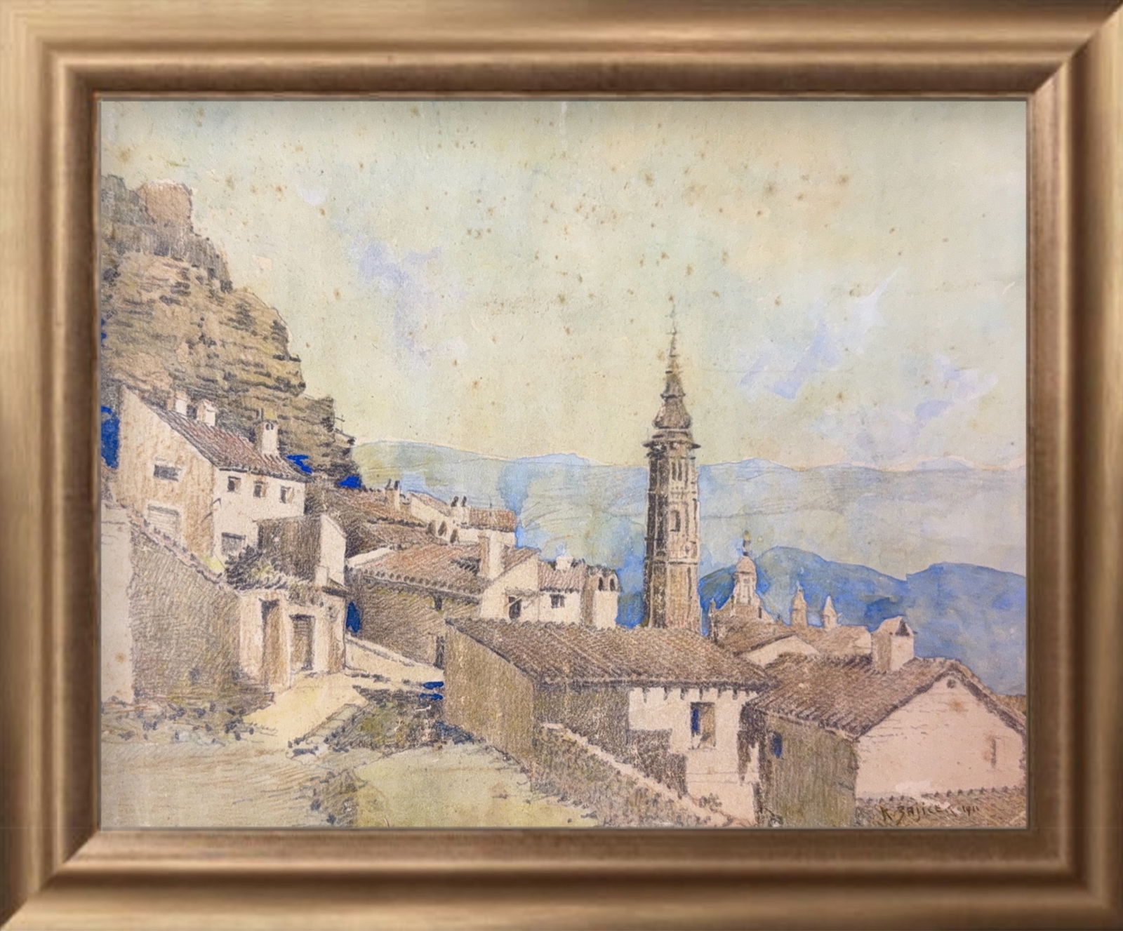 Karl Joseph Richard Zajicek, Watercolor/Pencil on Cardboard, Austrian (1879 - 1945) (1 of 8)