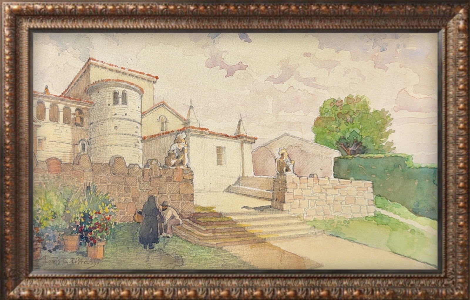 Louis Comfort Tiffany, Watercolor/Pencil on Paper, American (1848 - 1933) (1 of 9)