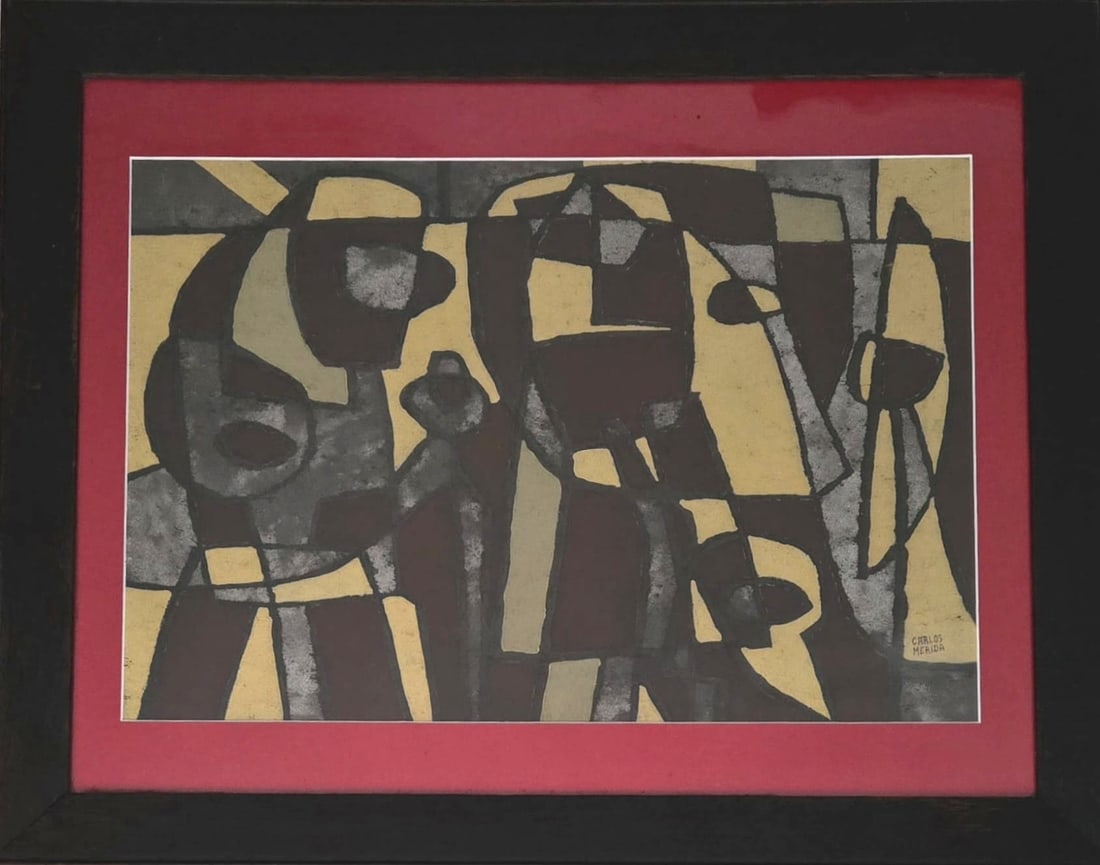 Carlos Merida, Mix-Media on Cardboard, Guatemalan (1891 - 1984) (1 of 11)