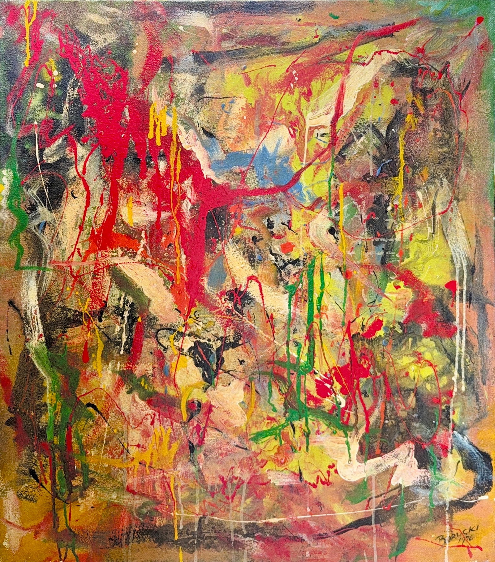 Wayne Borucki, Oil on Canvas, American (1950 - 2020): Wayne Borucki, a versatile artist based in the Chicago area. Wayne Borucki was a central figure in the Chicago underground art scene for several decades. He was known for a style that blended traditio