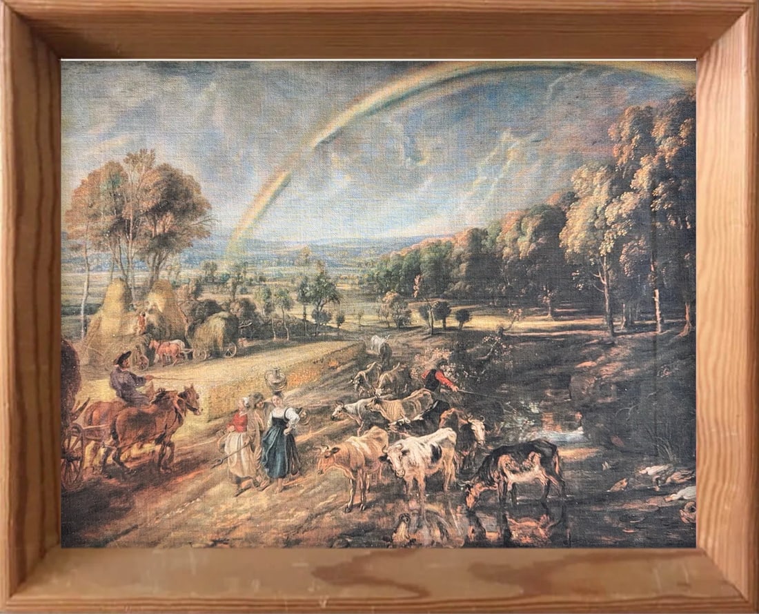 Peter Paul Rubens, Original Oleography on Canvas, "The Rainbow Landscape" (1 of 7)