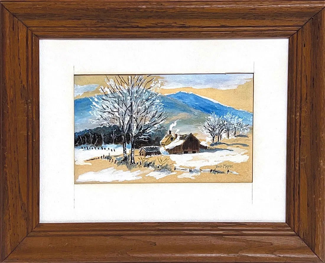 Bela Mayer, Watercolor/Gouache, Hungarian (1887 - 1993): Born: 1887 - Hungary. Died: 1993 - Houston, Texas. Known for: Rural landscape painting-snow scenes. Name variants: Peter Belamayer, Bela Mayer, M Peter Bela Mayer. An impressionist painter, Peter Bela