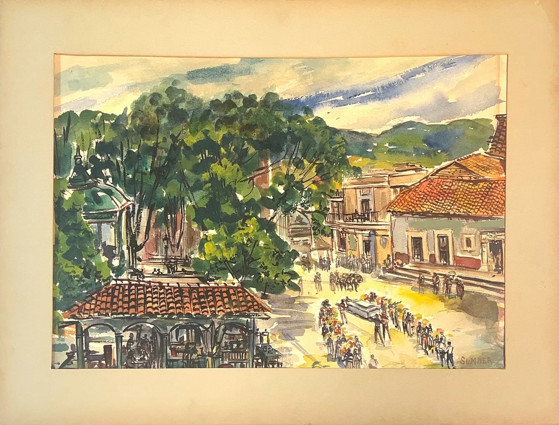 Maud Frances Eyston Sumner, Watercolor on Paper, South-African (1902 - 1985) 'New Orleans Street': Born: 1902 - Johannesburg, South Africa. Died: 1985. Known for: Paintings. Name variants: Maude Frances Eyston Sumner. Born in 1902 in Johannesburg, South Africa, Maud Sumner lived in South Africa, Lo