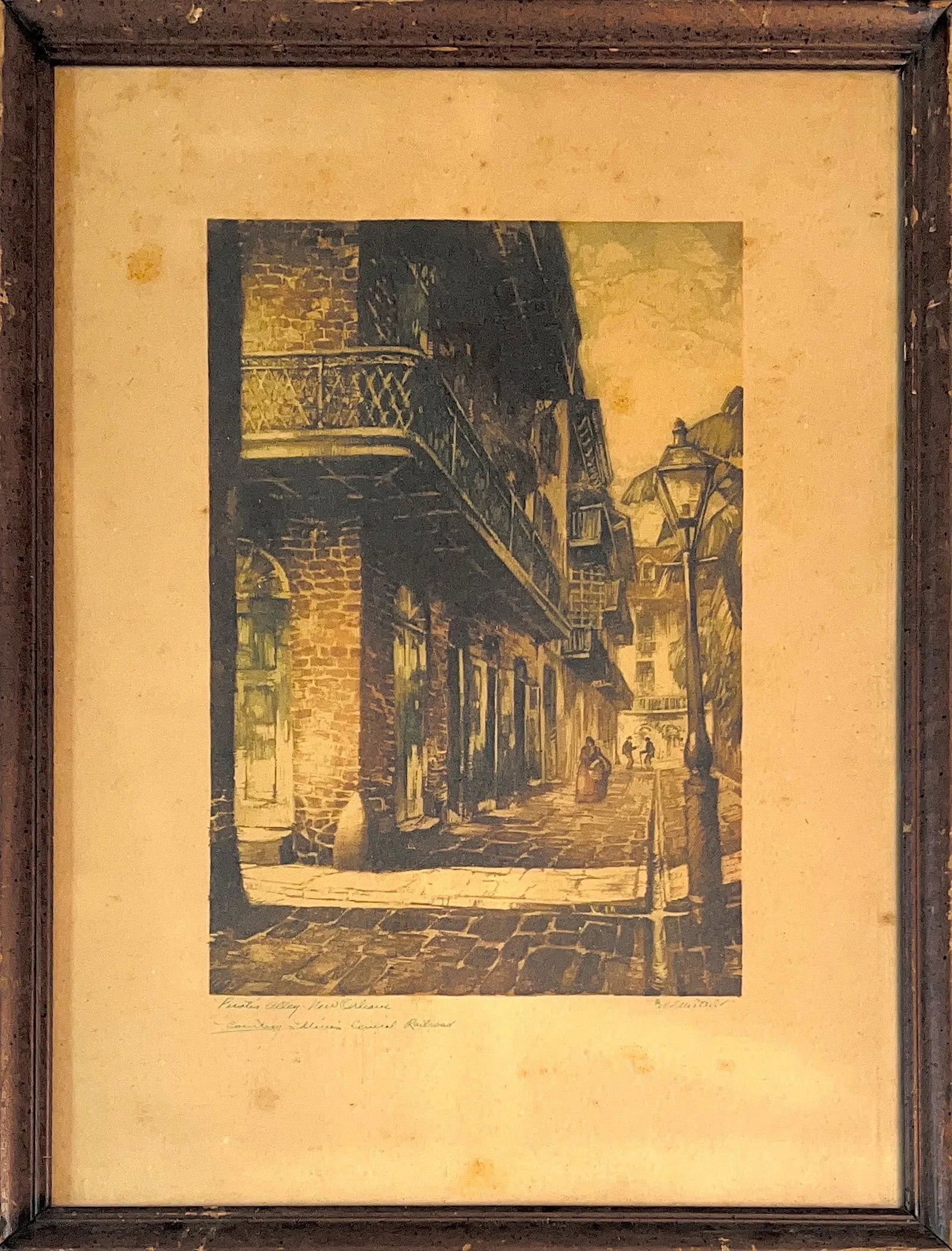 Al Mettel, Antique New Orleans Set of (2) Prints for Advertisemnet: Antique New Orleans Set of Prints for Advertisemnet. Set of 2PCS New Orleans landmarks. Made by artist for advertisemnt purposes. Places on the Prints: The Old Spanish Custom House, Courtard of the Li