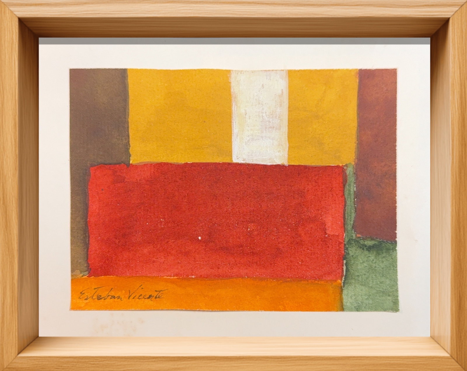 Esteban Vicente, Watercolor on Paper, Spanish (1903 - 2001): Artist, Year, Title: Esteban Vicente (1903 - 2001).Origin: Spanish. Medium: Watercolor on Paper. Dimensions: 3 1/4'' x 4.5''. Condition: Excellent. Additional Information: Signed lower left ‘Esteban