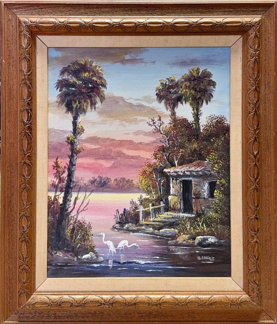 Willie Daniels, Oil on Canvas, American (1951 - 2021): Artist, Year, Title: ?Willie Daniels (1951 - 2021). Origin:? American. Medium: ?Oil on Canvas. Dimensions: 19.5" x 15.5"; 27" x 23". Condition: Excellent. Additional Information: ? Signed lower right 