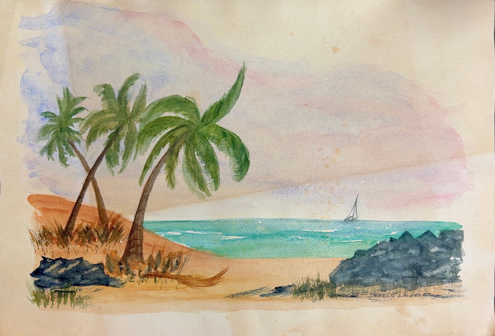 Sharlis Wheeler, Watercolor on Paper, PAIR OF 2: Sharlis Wheeler. Medium: Watercolor on Paper. Dimensions: 12” x 18”. Condition: Good overall. Additional Information: Signed lower right corner. The painting is in overall good condition, 