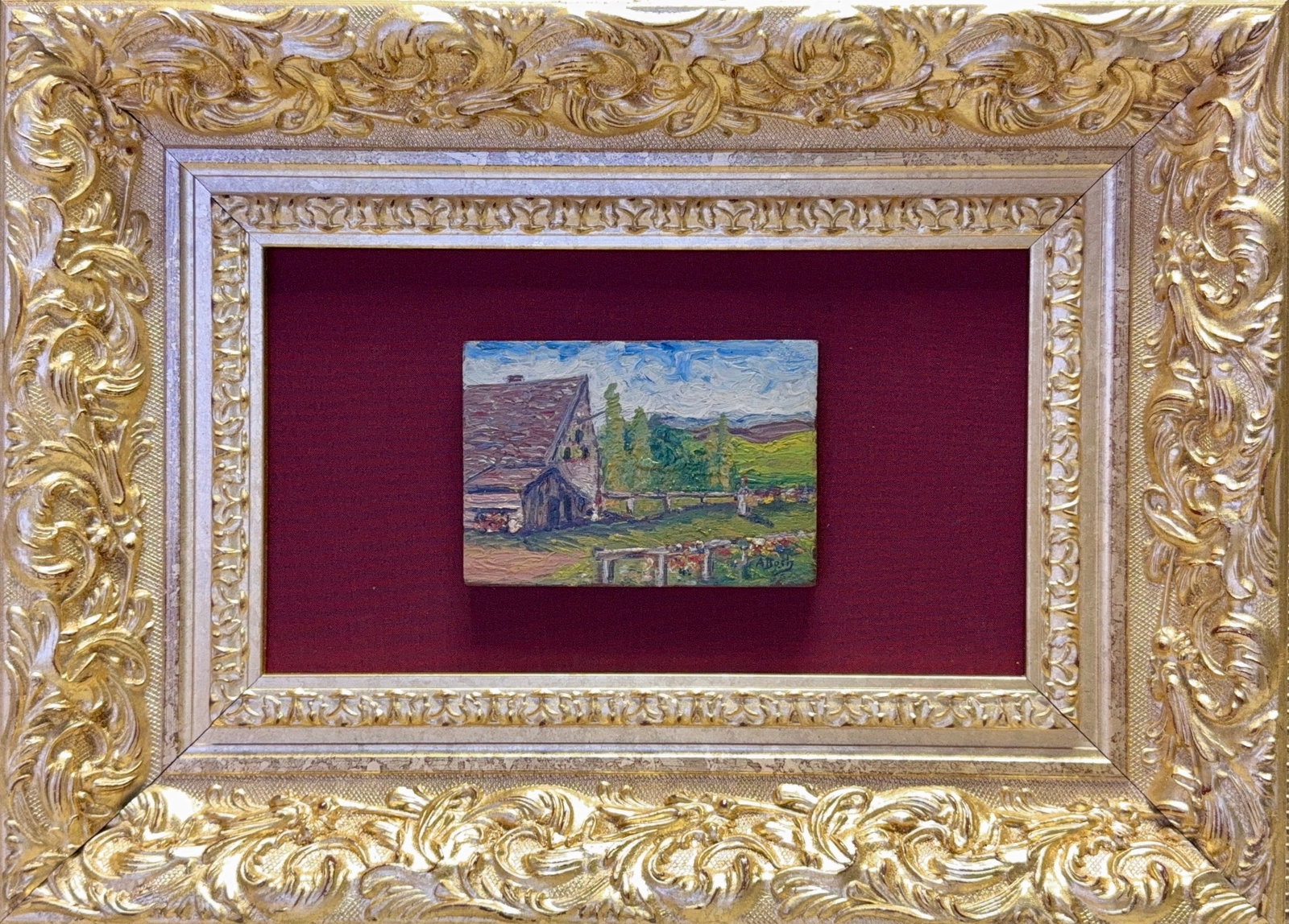 Anna Boch, Oil on Woodboard, Belgian (1848 - 1936): Artist, Year: Anna Boch (1848-1936). Origin: Belgium. Medium: Oil on woodboard. Dimensions: 4” x 5.5”. Condition: Good overall. Additional Information: Signed lower right corner. The paint
