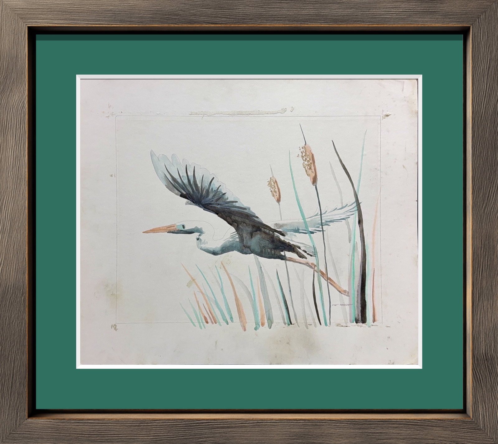 Stan Morrison, Watercolor/Mix-Media on Cardboard: Artist: Stan Morrison. Medium: Watercolor/Mix-Media on Cardboard. Dimensions: 24” x 30”. Condition: Good overall. Additional Information: The painting is in overall good condition, consist