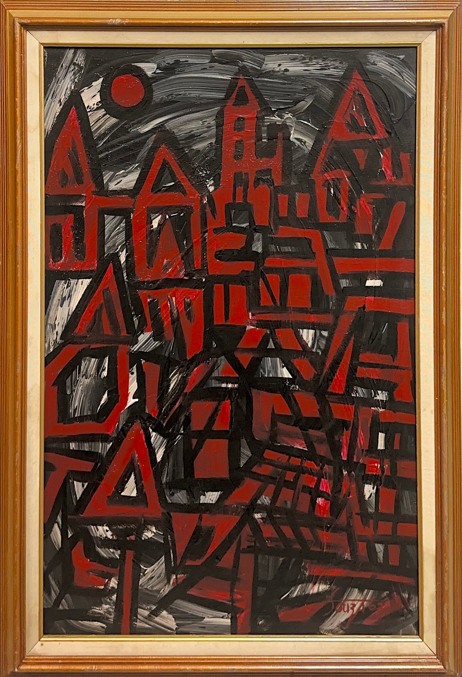 Francis Newton Souza, Oil on Canvas, Indian (1924-2002) ?Landscape of Hampstead, London?: Artist, Year, Title: Francis Newton Souza (1924-2002), ?Landscape of Hampstead, London?. Origin: Indian. Medium: Oil on canvas. Dimensions: 35.5? x 23.5?. 42? x 29?. Condition: Good overall. Additiona