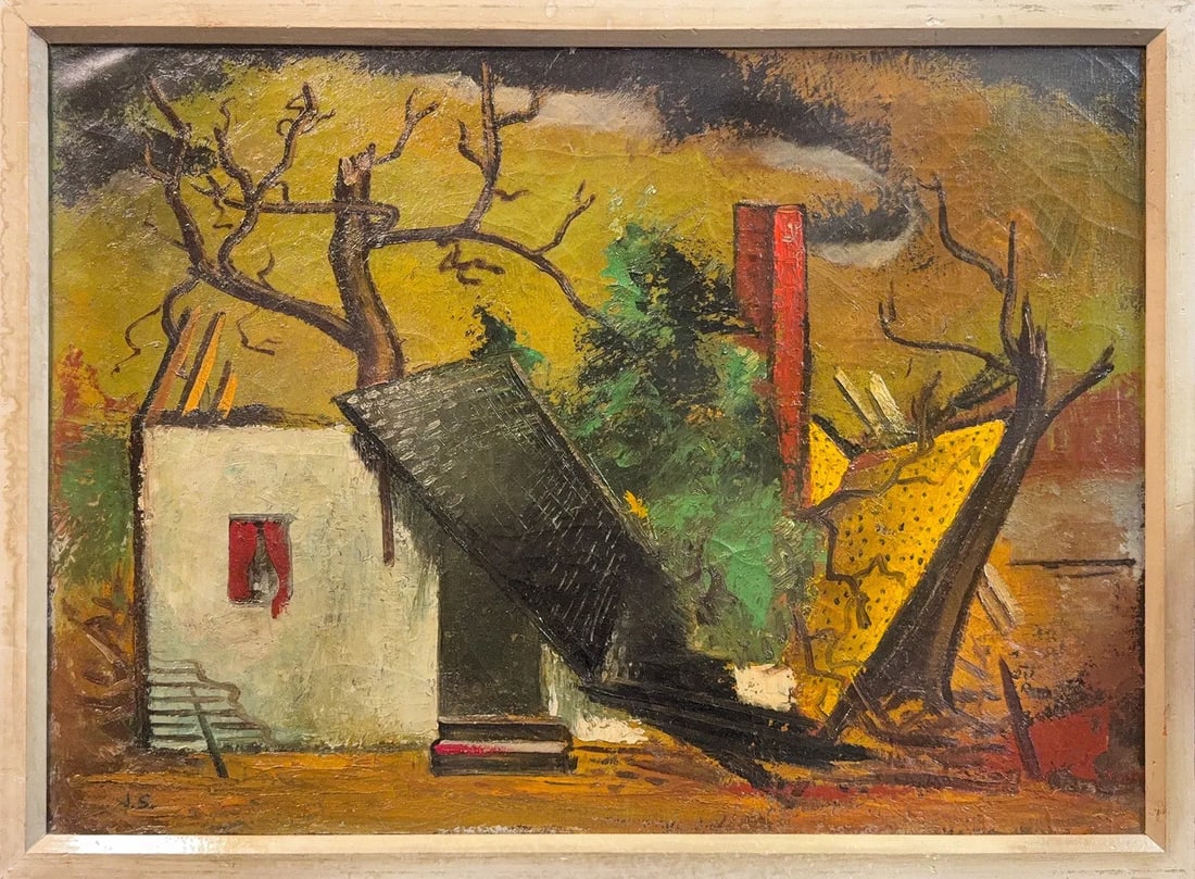 Joseph Solman, Oil on Canvas, Russian (1909 - 2008): Artist, Year: Joseph Solman, (1909 - 2008). Origin: Russian. Medium: Oil on Cnavas. Dimensions: 20'' x 28''; 22'' x 29''. Condition: Good overall. Additional Information: Signed lower left 'J.S'. The 