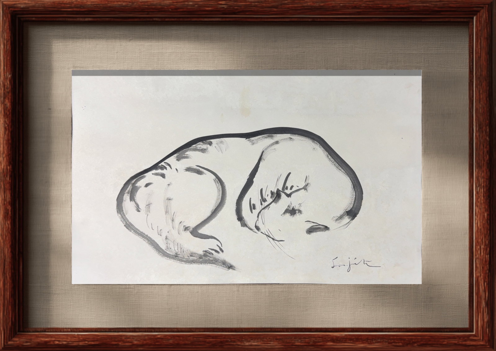 Tsuguharu Foujita, Ink on Artistic Paper, Japanese (1886-1968) (1 of 8)