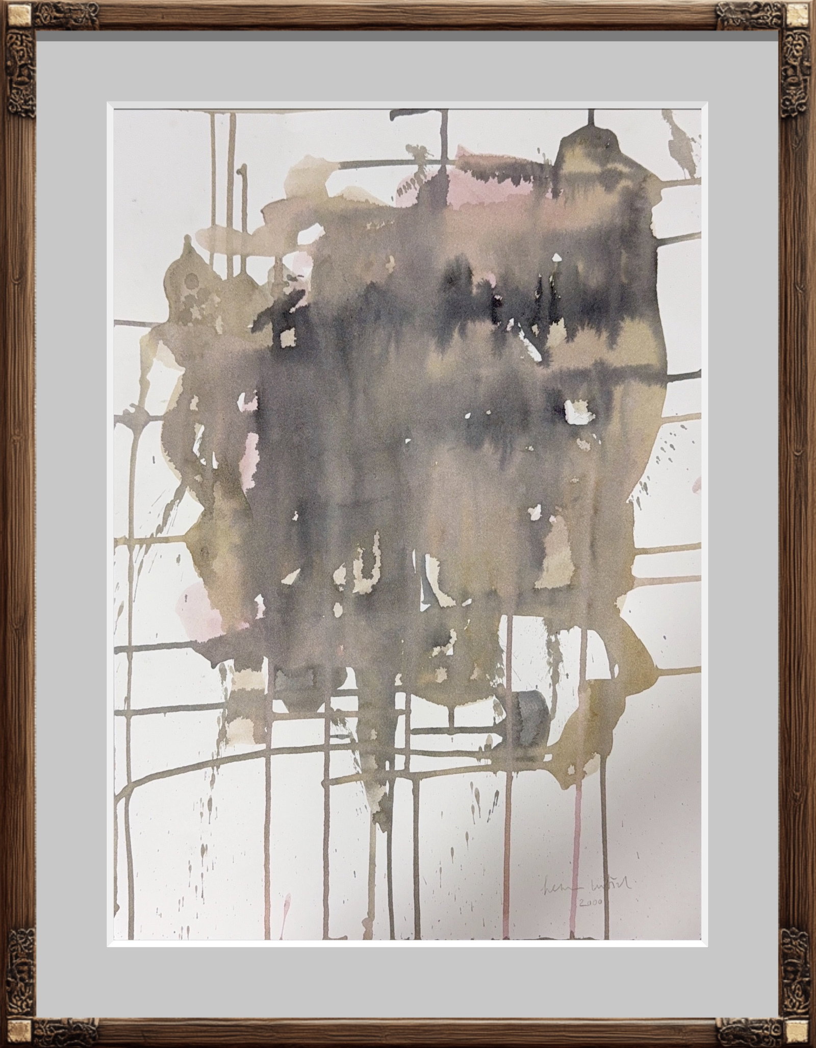 Hermann Nitsch, Watercolor Mix on Artistic Paper, Austrian (1938-2022): Artist, Year: Hermann Nitsch, (1938-2022). Origin: Austria. Medium: Watercolor mix on artistic paper. Dimensions: 19.5" x 14.5". Condition: Good overall. Additional Information: Signed lower right, da