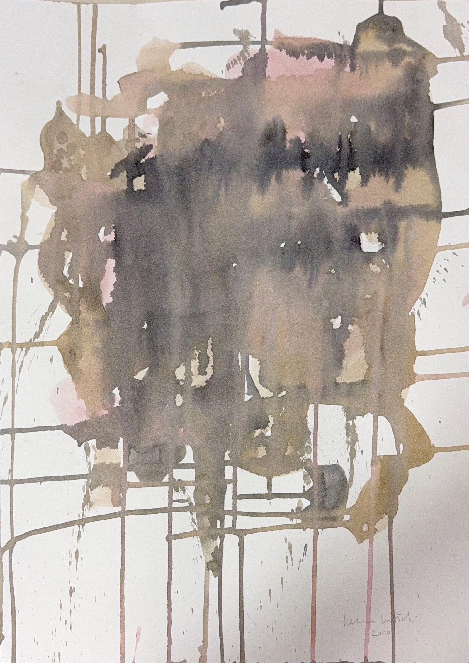 Hermann Nitsch, Watercolor Mix on Artistic Paper, Austrian (1938-2022): Artistic, Year: Hermann Nitsch, (1938-2022). Origin: Austria. Medium: Watercolor mix on artistic paper. Dimensions: 19.5? x 14.5?. Condition: Good overall. Additional Information: Signed lower right, 